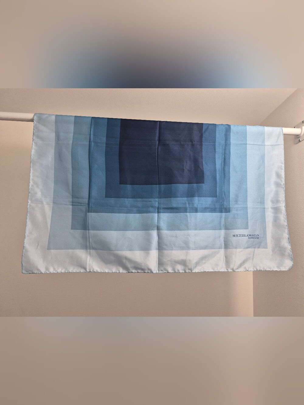 Michelangelo Blue Ombre Silk-feel Square Scarf